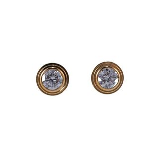 Cartier D&#39;Amour 18k Gold Diamond Stud Earrings