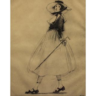 Signed Early 20th C. Etching of "Dorothea"