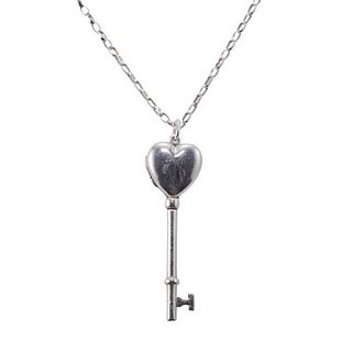 Tiffany &amp; Co Silver Locket Key Pendant Necklace