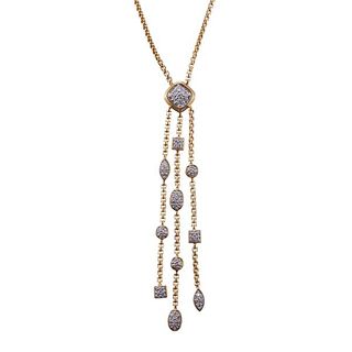 David Yurman 18k Gold Diamond Pendant Necklace