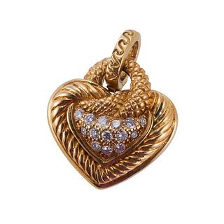 Judith Ripka 18k Gold Diamond Heart Pendant