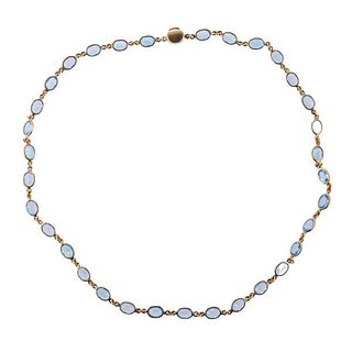 Laura M 18k Gold Blue Topaz Necklace 