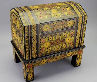 Hand Painted Footed Wooden Box, India