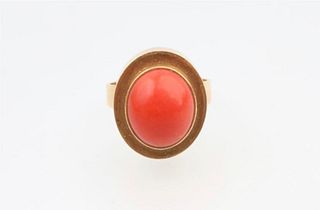Coral Gold Ring