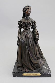 Signed Metal Sculpture of Kaiserin Elisabeth