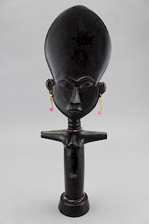 20th C. Carved Wooden African Ancestral Figure