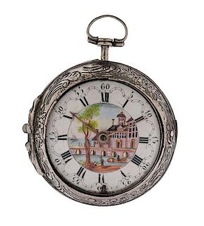 John Worke Silver Repoussé Paired-Case Pocket Watch Ca. 1760 
