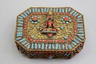 Antique Beaded Nepalese Prayer Box