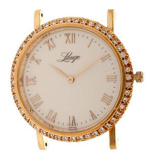 Lange Jewelers Quartz Watch in 18 Karat and Diamonds 