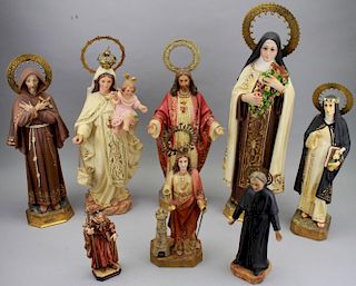 (8) 20th C. Italian Carved Saints
