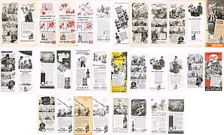 Lot of 32 Different 1930s Half - Page Pabst Beer Ads 