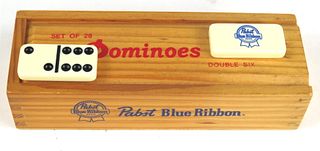  Pabst Blue Ribbon Double Six Domino Set Game 