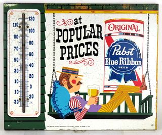 1963 Pabst Blue Ribbon Beer (swing) Thermometer 