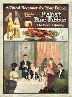 1910 Pabst Blue Ribbon Beer Print Ad 