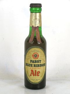 1947 Pabst Blue Ribbon Ale (Full) 7oz Longneck Bottle Peoria Heights Illinois