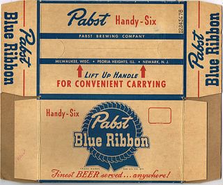 1950 Pabst Blue Ribbon Beer "Handy Six" 6 - Pack Holder 