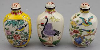 (3) 20th C. Chinese Snuff Bottles