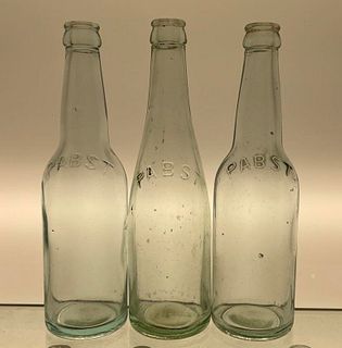 Lot of 3 1910s Pabst Beer 12oz Embossed Bottles 