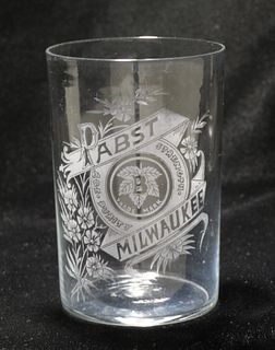 1895 Pabst Beers 3½ Inch Tall Etched Drinking Glass 