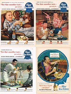  Lot of 4 1949 - 50 Pabst Beer "Testimonials" Magazine Ads 
