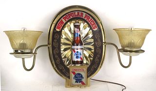 1965 Pabst Blue Ribbon Beer Sconce Plastic - Faced Illuminated Sign 