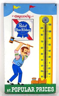 1962 Pabst Blue Ribbon Beer (high - striker game) Thermometer 
