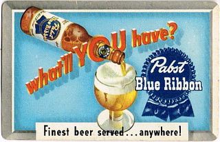 1952 Pabst Blue Ribbon Beer Pocket Calendar