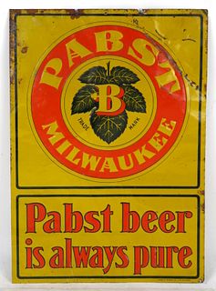 1905 Pabst Beer Is Always Pure Metal Indoor Wall Sign 
