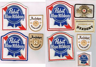 Lot of 10 Pabst/Andeker Beer Patches 