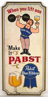 1971 Pabst Beer Wooden Plaque "When You Lift One" Wooden Sign 