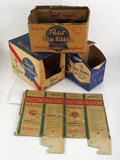 Lot of 4 Pabst Beer & Tonic Bottle/Can Boxes 
