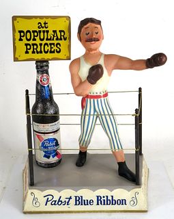 1960 Pabst Blue Ribbon Beer "Boxer" Backbar Sign 