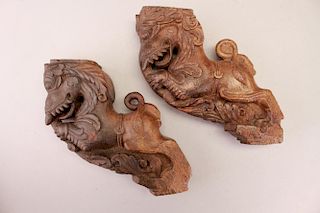Carved Figural Wall Mounts