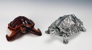 TWO TURTLE SCULPTURES