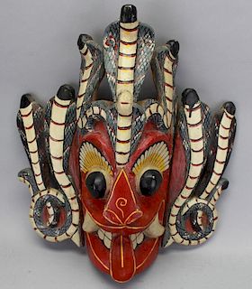 Carved Wooden Mask, India 20th C.