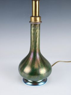 TIFFANY FAVRILE ART GLASS TABLE LAMP