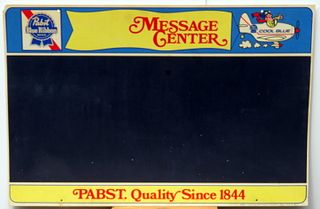 1968 Pabst Blue Ribbon Beer "Message Center" Plastic Chalkboard (P - 2244) Sign