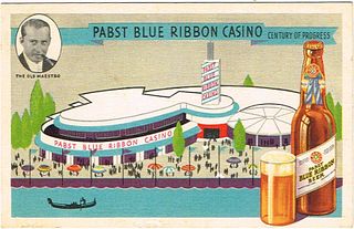 1933 Pabst Blue Ribbon Casino Chicago World's Fair Post Card 
