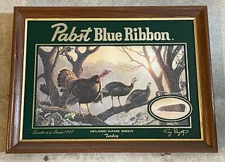 1997 Pabst Upland Game Birds #4 TURKEY Bar Mirror Peoria Heights Illinois
