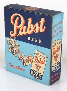 1939 Pabst Blue Ribbon Beer OI Six Pack Can Carrier Box Newark New Jersey