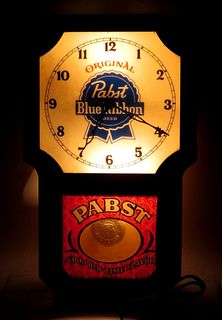 1972 Pabst Blue Ribbon Beer Pendulum Clock Clock 