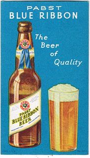 1933 Pabst Blue Ribbon Beer 113mm Trade Card 