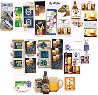 Lot of 30 Pabst Brewery Cardboard Table Tents POP Signs 