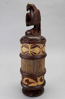 20th C. Carved Indonesian Figural Wooden Container