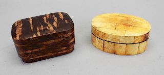 Cherry Bark & Decorated Bone Stacking Boxes