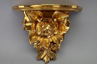 French Carved Gilt Wood Floral Wall Mount