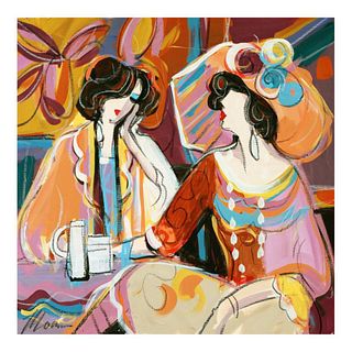 Isaac Maimon, "A Cherished Moment" Original Acrylic Painting, Hand Signed with Certificate of Authenticity.