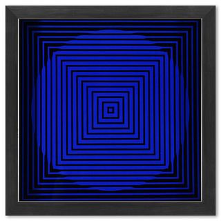 Victor Vasarely (1908-1997), "Beta de la sÃ©rie Vonal" Framed 1971 Heliogravure Print with Letter of Authenticity
