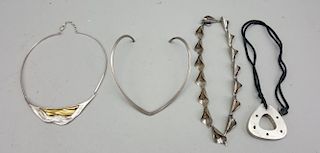 Assorted Silver Necklaces and Pendant