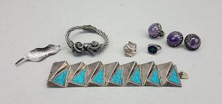 Assorted Silver Rings and Bracelets